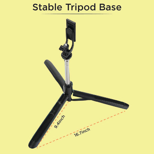 Long Selfie Stick with Tripod Stand 62-inch Reinforced Tripod for Mobile Phone Multi-Functional Bluetooth Selfie Stick for Travel Vlogging Live Stream