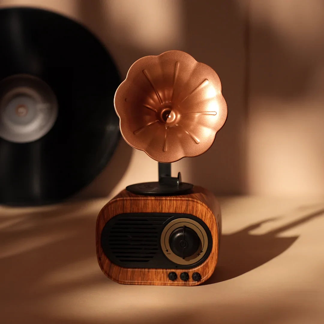 Vintage Gramophone Bluetooth Speaker by Cheerified