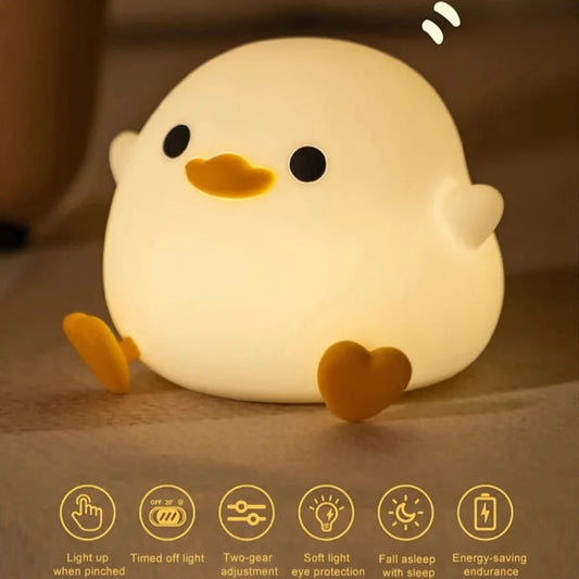 Cute Rechargeable Duck Night Light with Touch Sensor for loves one