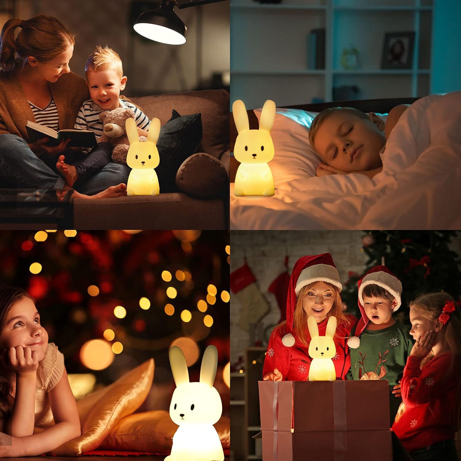 Cute Bunny Silicone Portable Night Light Touch to Control – CHEERIFIED