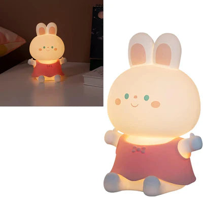 USB Rechargable Rabbit Night Light Lamp for Kids Bedroom, Birthday Gifts, Home Decor, Return gifts etc.