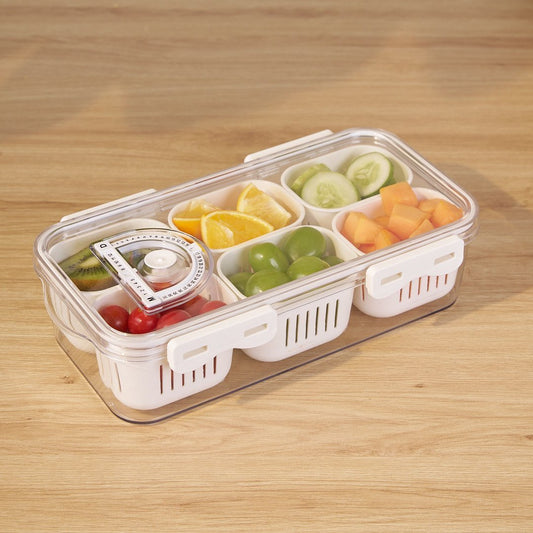 Multi Compartment Transparent Storage Box (6-GRID)