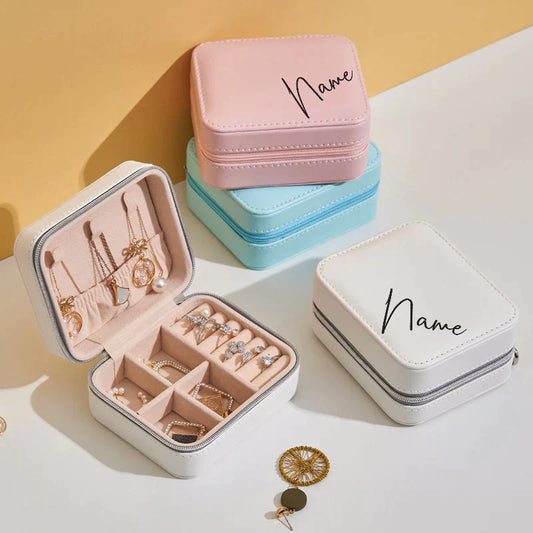 Personalised Portable Jewelry Box | Mini Travel Jewellery Storage Case