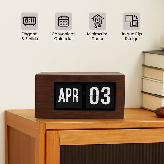 Digital Flip Down Clock Unique Auto Turn Page Desktop Calendar Clock