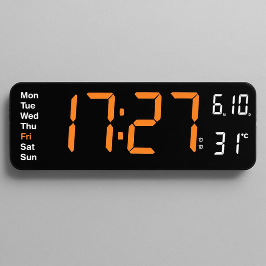 Large Display Digital Wall Clock with Remote