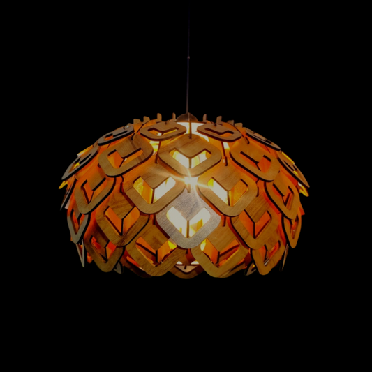 Lotus heart Large Ceiling Wooden chandelier Lamp