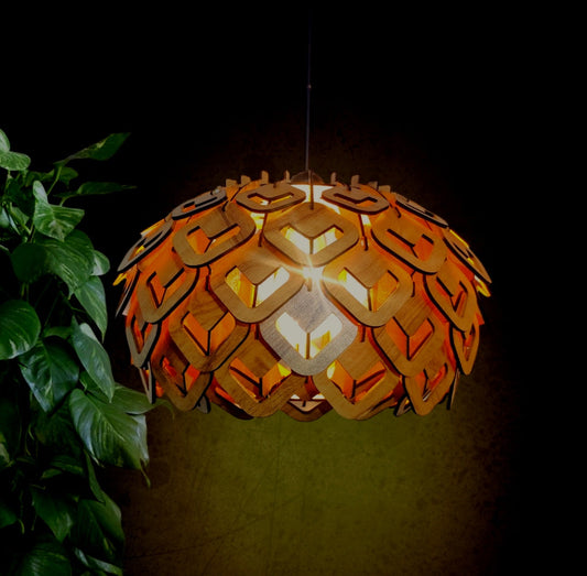 Lotus heart Large Ceiling Wooden chandelier Lamp