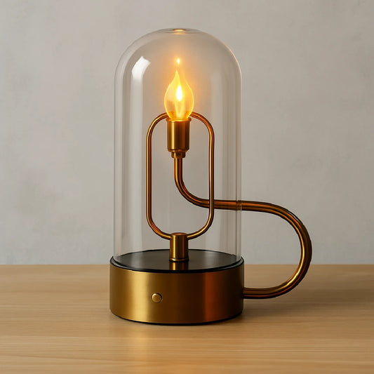 Magnetic Swinging Flame Glass Shade Candle Lamp
