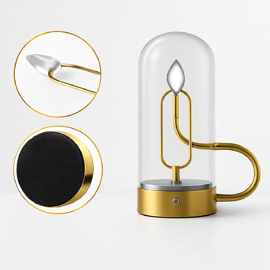 Magnetic Swinging Flame Glass Shade Candle Lamp