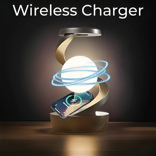 Modern LED 360 Rotating Rechargeable Desk Lamp with Wireless Charger