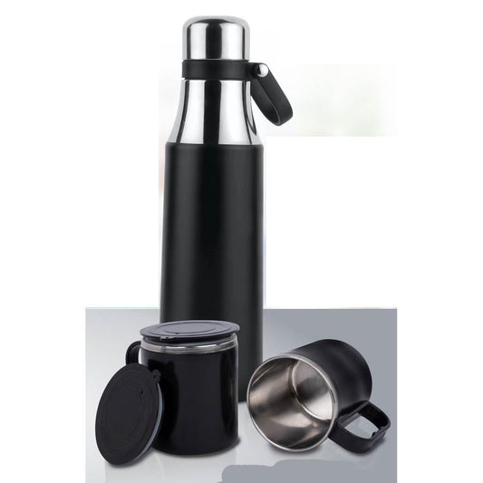 Set Of Vacuum Flask With 2 Stainless Steel Cups In Gift Box