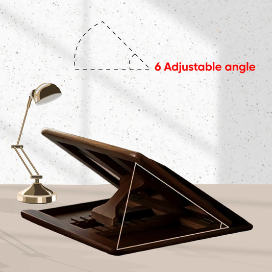 Wooden Laptop Stand for Desk with Adjustable Height