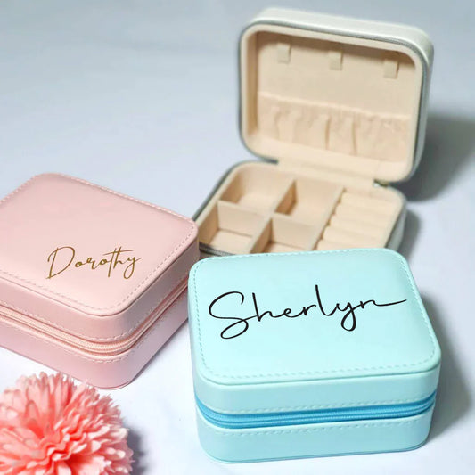 Personalised Portable Jewelry Box | Mini Travel Jewellery Storage Case