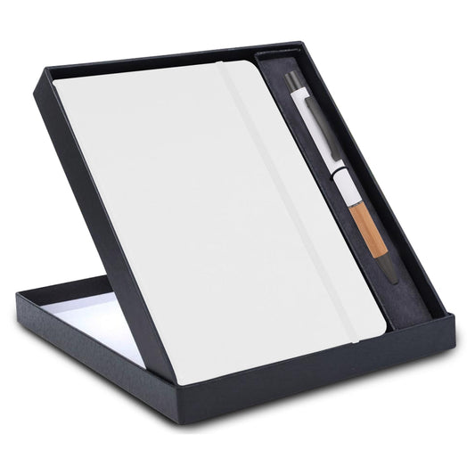 Classic Notebook Gift Set: A5 Elastic Notebook With Metal Bamboo Pen